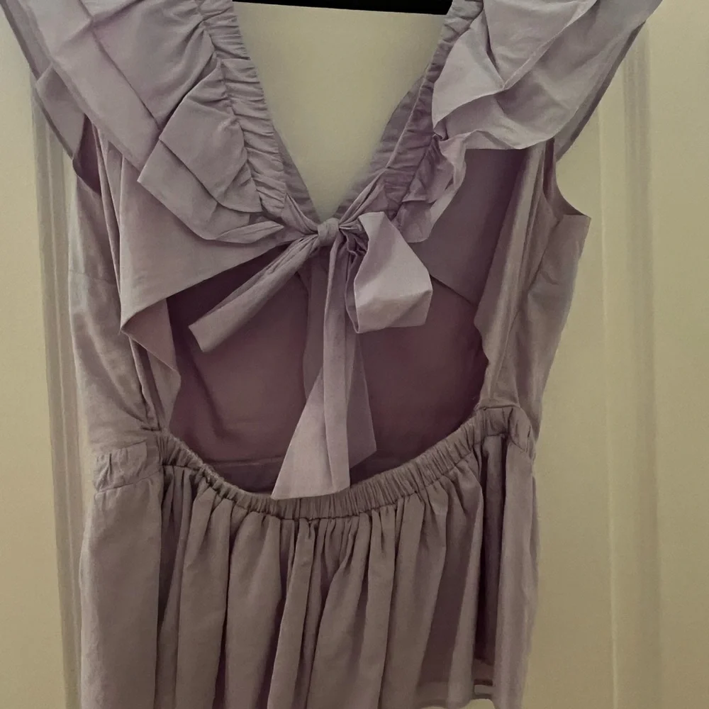 Express Lilac Ruffle V-Neck Top - Picture 8 of 13